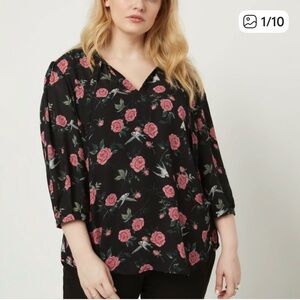 Torrid 5 Bird Blouse